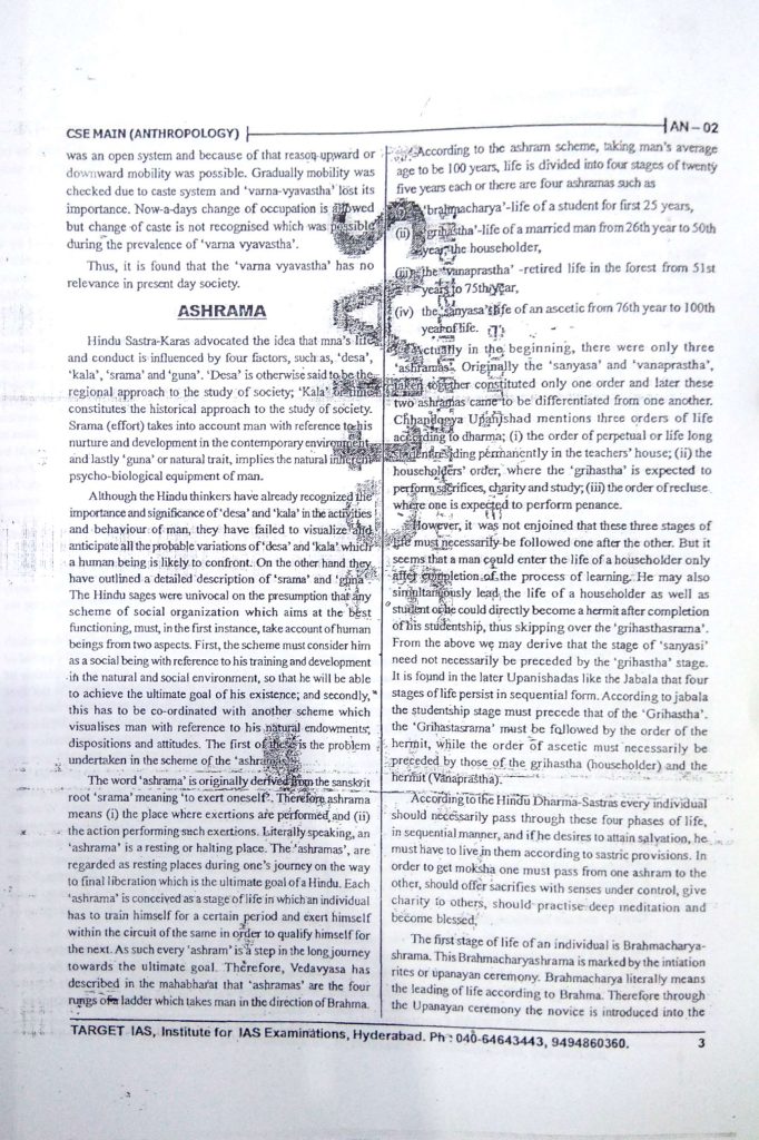 Target IAS Sosin Mam Anthropology Optional Printed Notes My Notes