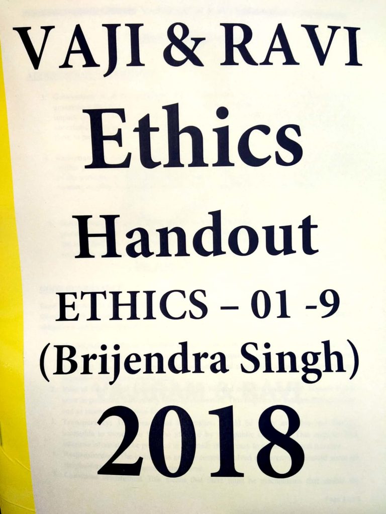 Vajiram & Ravi - Ethics Handout - Brijendra Singh 2018 - English Medium ...